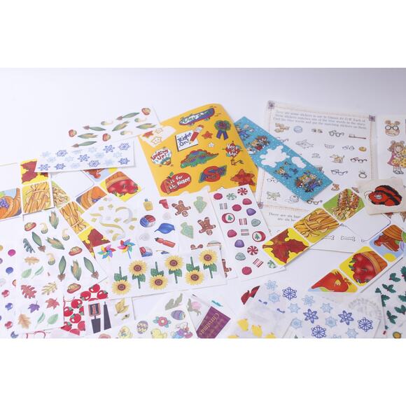 Vintage Sticker Set, Christmas, Easter, Winter, Autumn, Letters, School - Picture 3 of 5